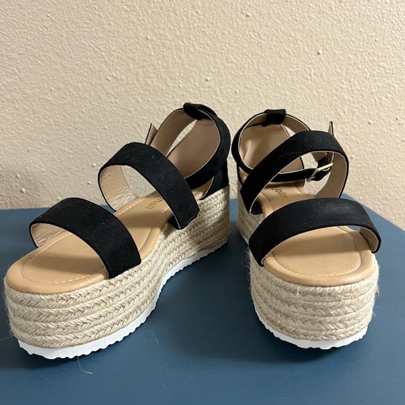 Black Suede Platform Espadrille Sandals▪️ Size 9 - Picture 2 of 8